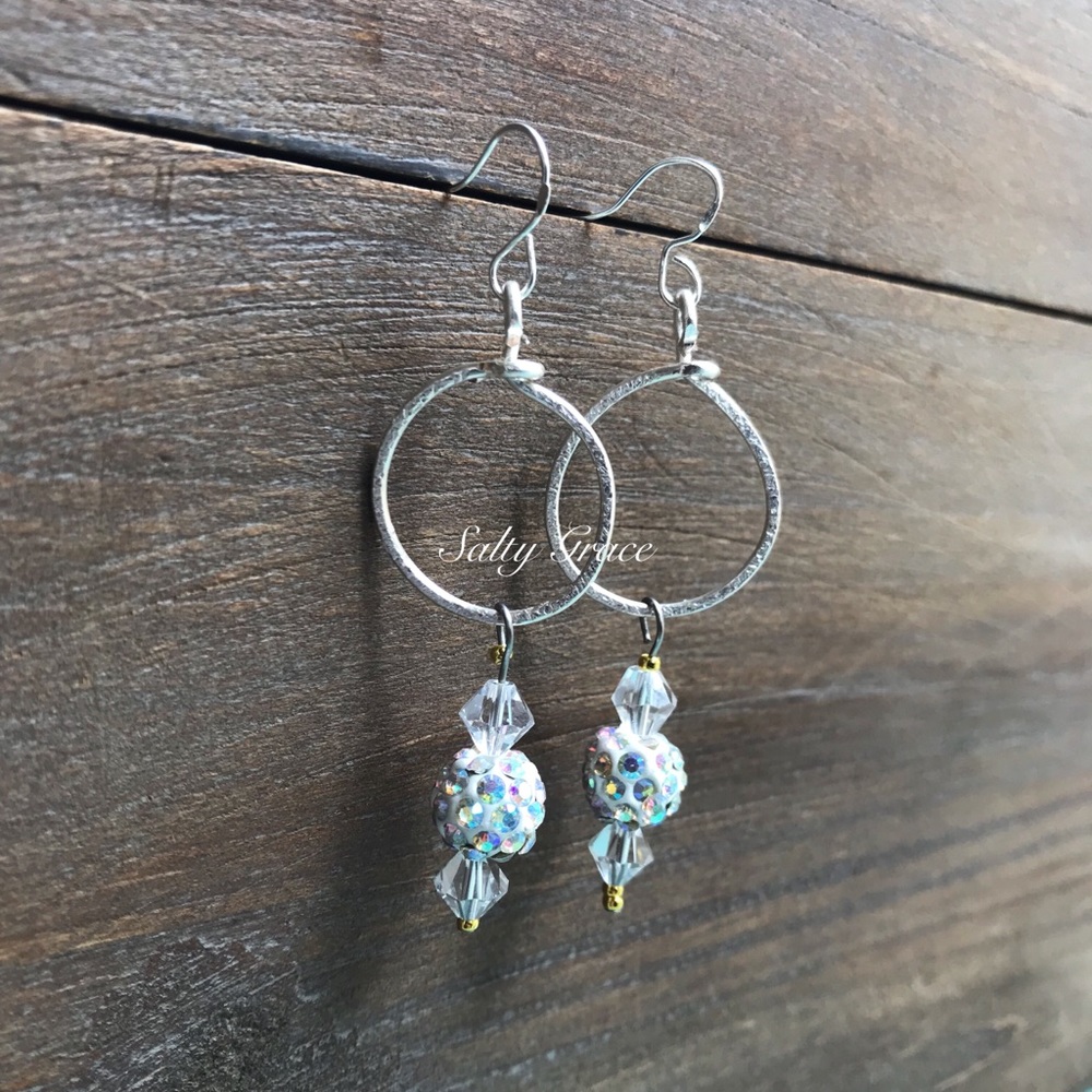 White Swarovski sterling silver earrings - Picture 4 of 7